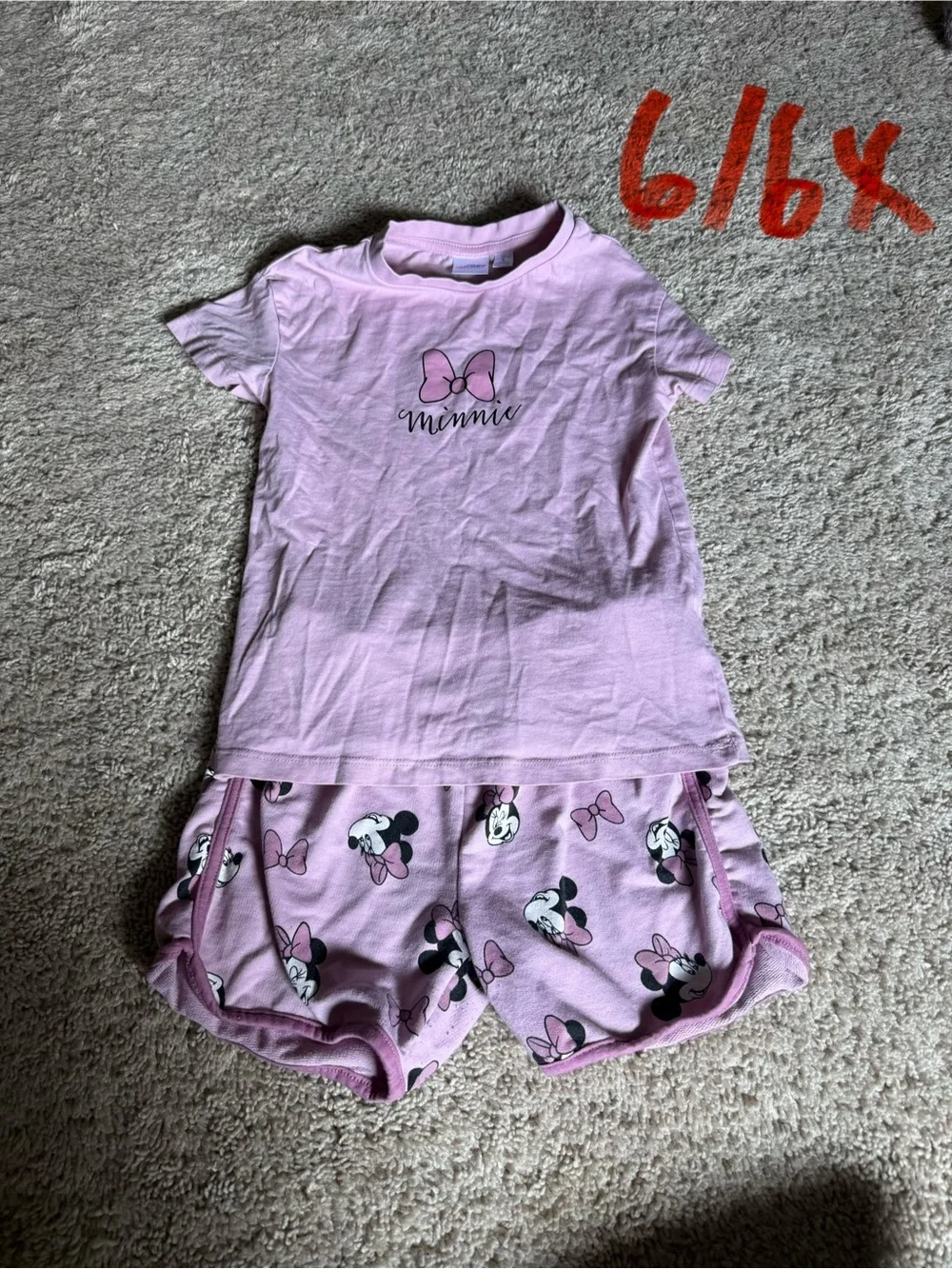 Girls' Pink Minnie Mouse Set - Size 6/6X